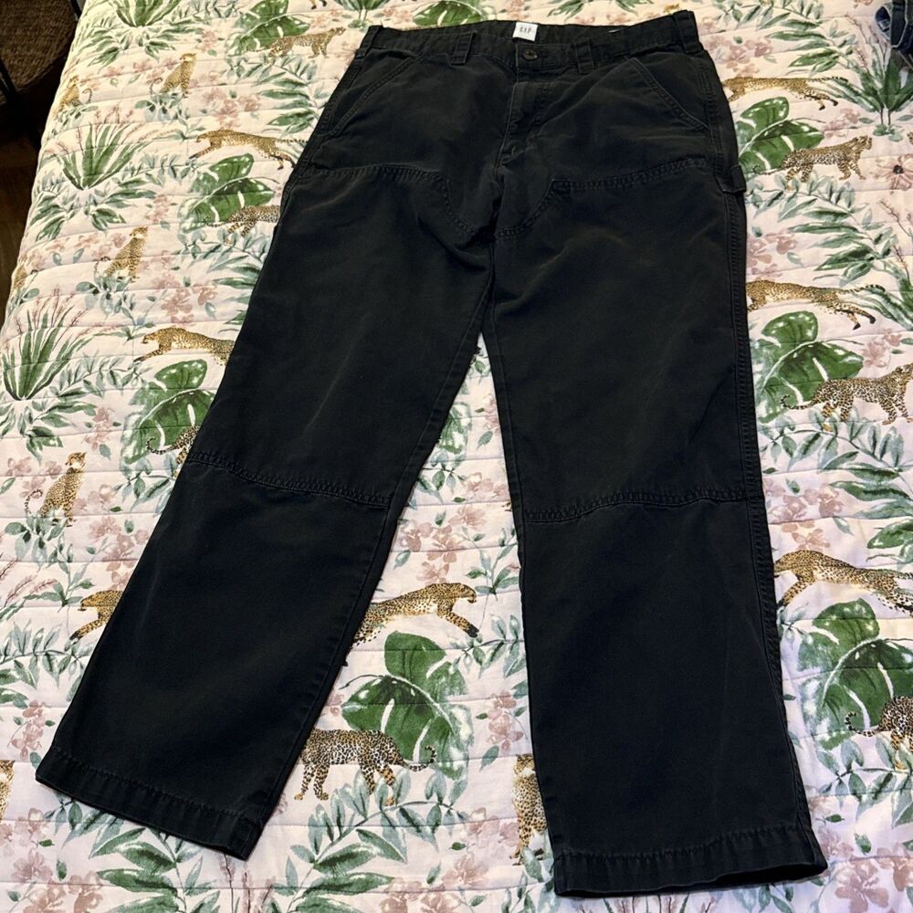 Gap Mens Size 31 x 30 Original Double Knee Carpenter Jeans Pants Black
